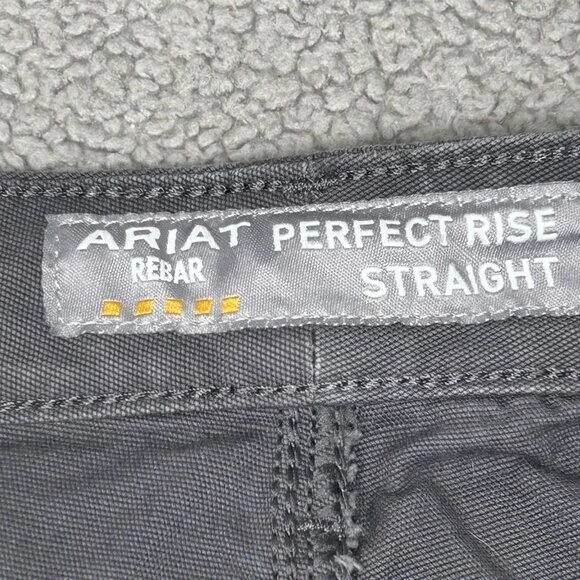 Ariat Rebar Perfect Rise Made Tough Straight Pant Womens 33R Fits 36x31.5 Gray - Picture 3 of 16